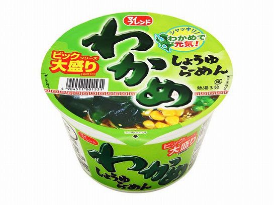 Лапша-суп "Вакаме рамен" с водорослями и кукурузой на мясном бульоне Daikoku Foods, Япония, 100г