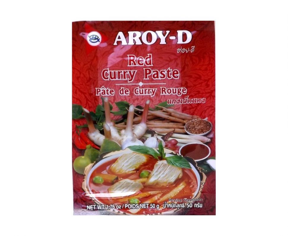 Паста Карри AROY-D, красная, острая, 50г