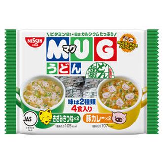 Лапша бп "Суп в кружке" удон карри и удон с жареным тофу Маг Нудл от Nissin Ниссин, детская, 4шт, 94г, Япония