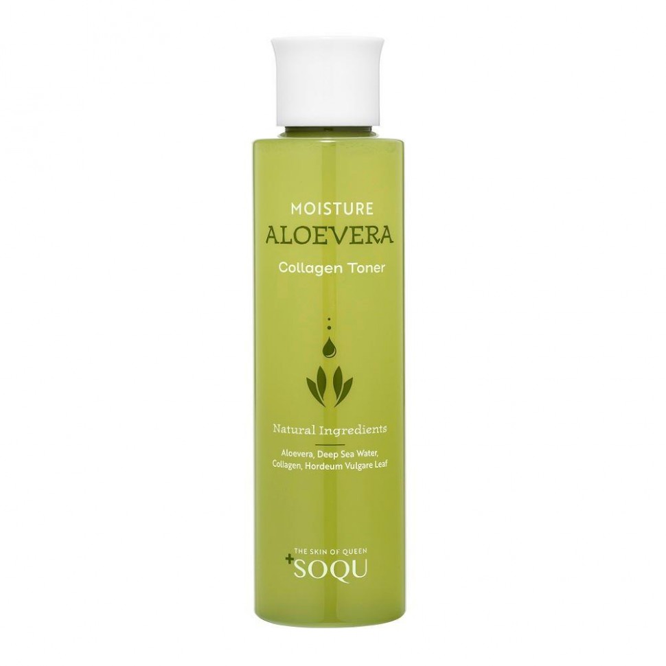 Увлажняющий тоник для лица SOQO Aloe Vera Collagen Toner с алоэ вера и коллагеном, 150 мл, Корея