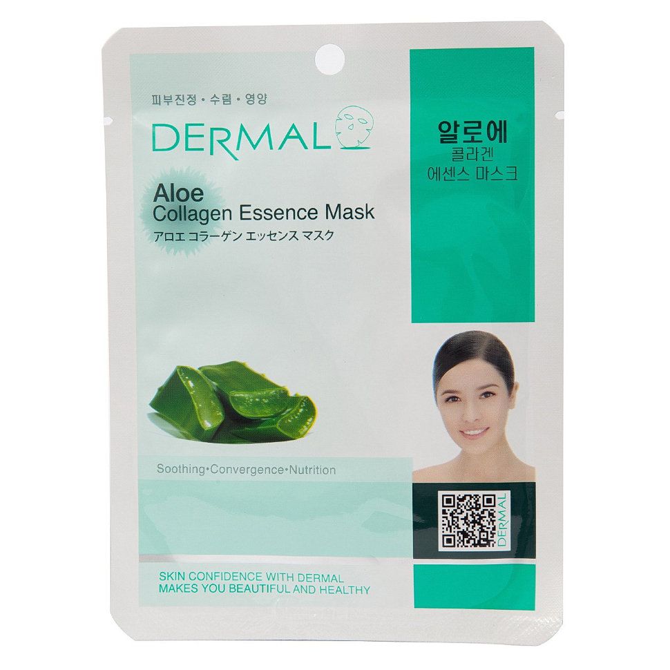 Коллагеновая маска Dermal Aloe Collagen Essence Mask с экстрактом Алоэ, 23г