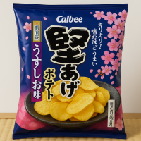 Чипсы Calbee Катаагэ, соль из сэтоучи, умами из ламинарии и бонито, 65г, Япония