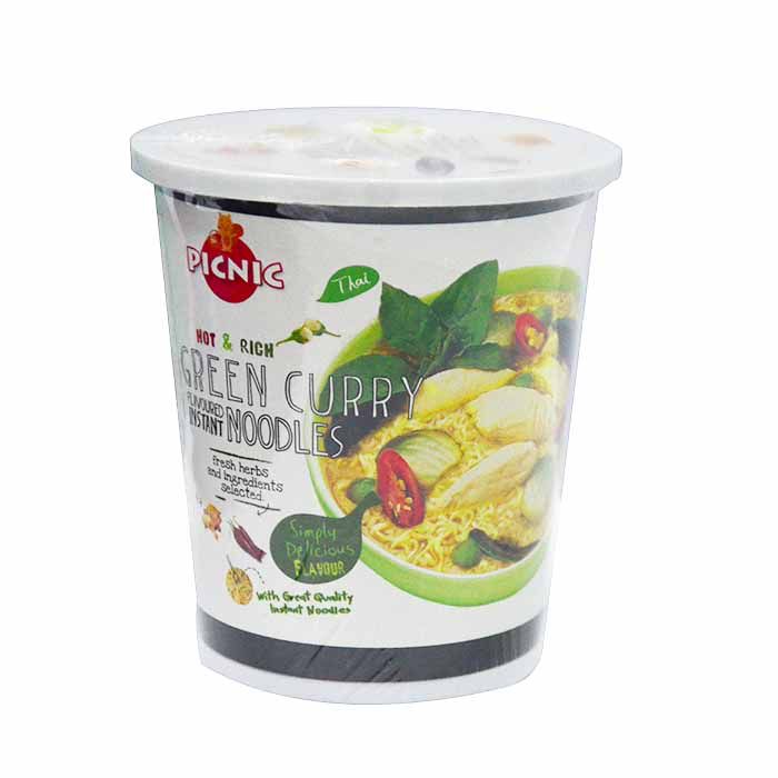 Лапша быстрого приготовления PICNIC со вкусом тайского зеленого карри, 60г