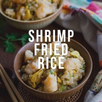 Рецепт жареного риса с креветками