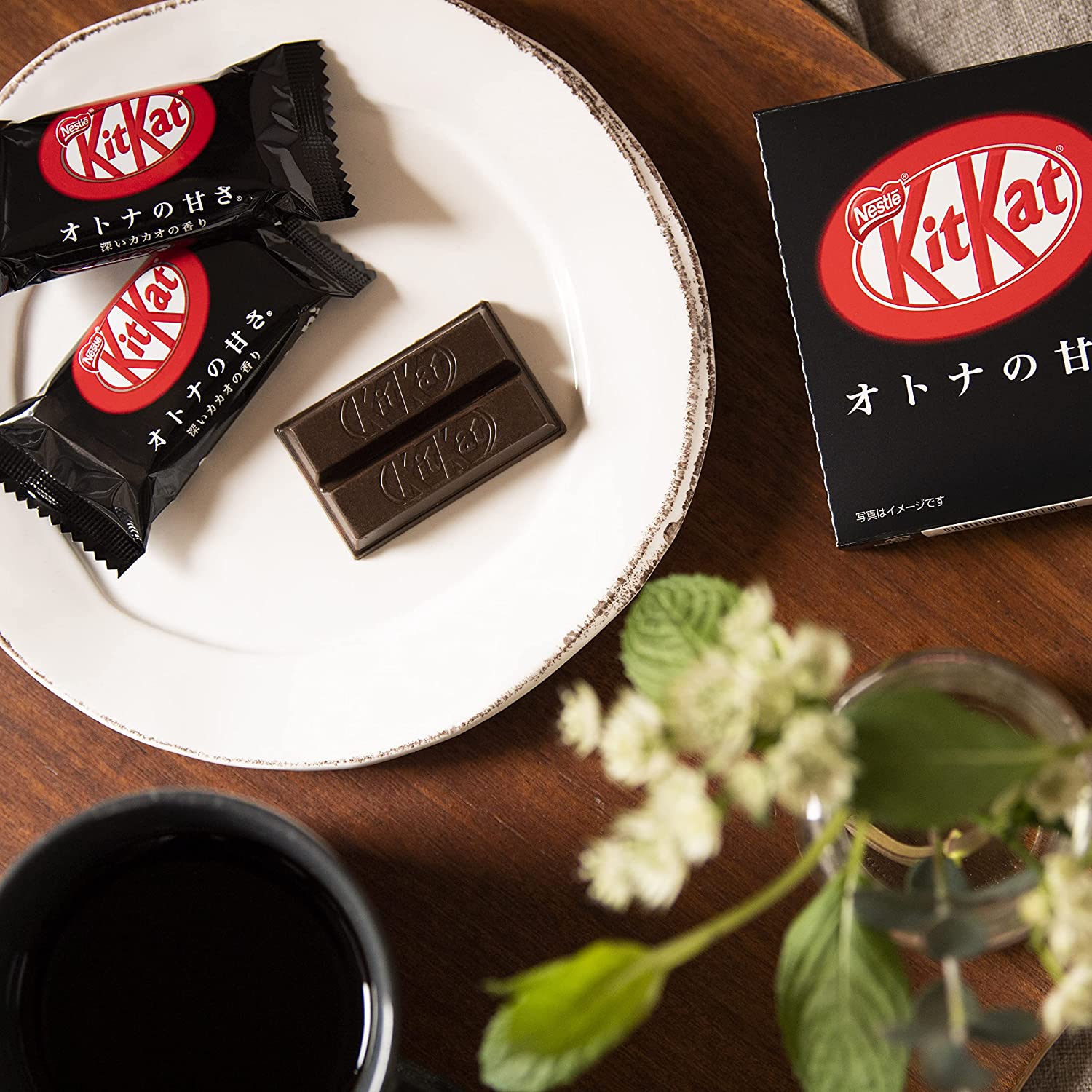 Купить Японский Кит-Кат Дарк темный шоколад Nestle Japan KitKat (квадратная  мини упаковка), 3 шт, 34 г по цене 169 руб.