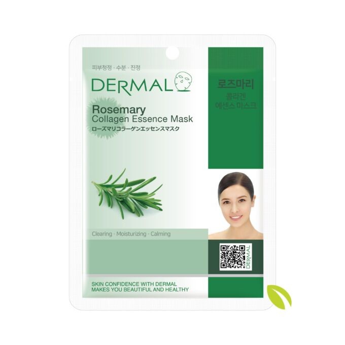Тканевая маска с розмарином и коллагеном Dermal Rosemary, Корея