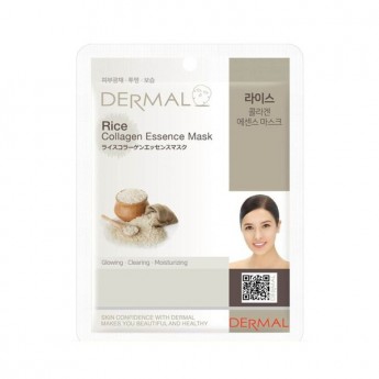 Тканевая маска с экстрактом белого риса и коллагеном Dermal Rice, Корея