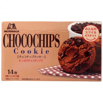 Печенье шоколадное "Choco Chips", Morinaga, 133г