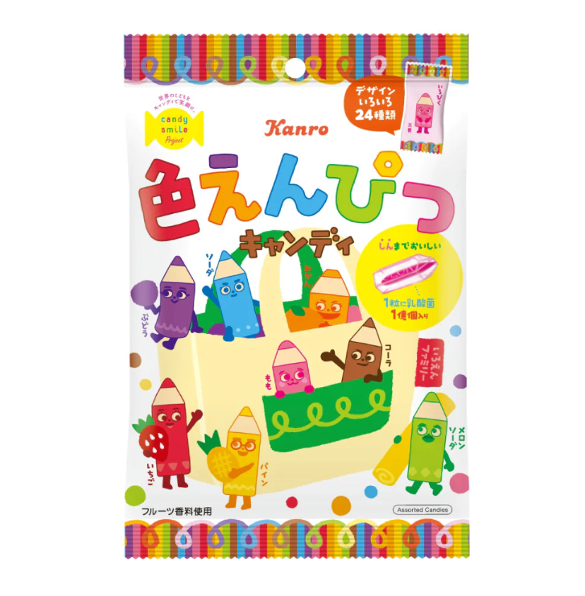 Карамельные конфеты цветные карандаши ассорти Kanro 80г Япония
