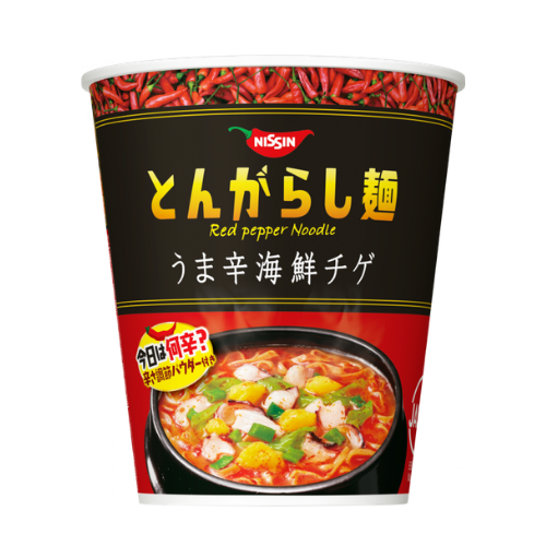 Рамен в корейском стиле "Ччигэ" с чили морепродуктами, кимчи и говядиной Nissin Jjigae, 63 г, Япония