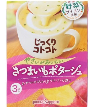 Суп-пюре б/п из фиолетового батата Сацумаимо со сливками  Pokka-Sapporo, 3 порции  63,9г Япония 