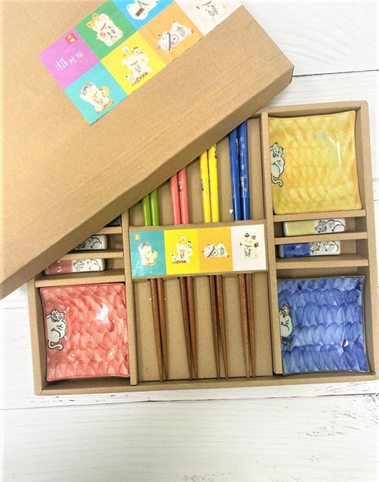 Набор керамической посуды для суши и роллов, 3 дизайна