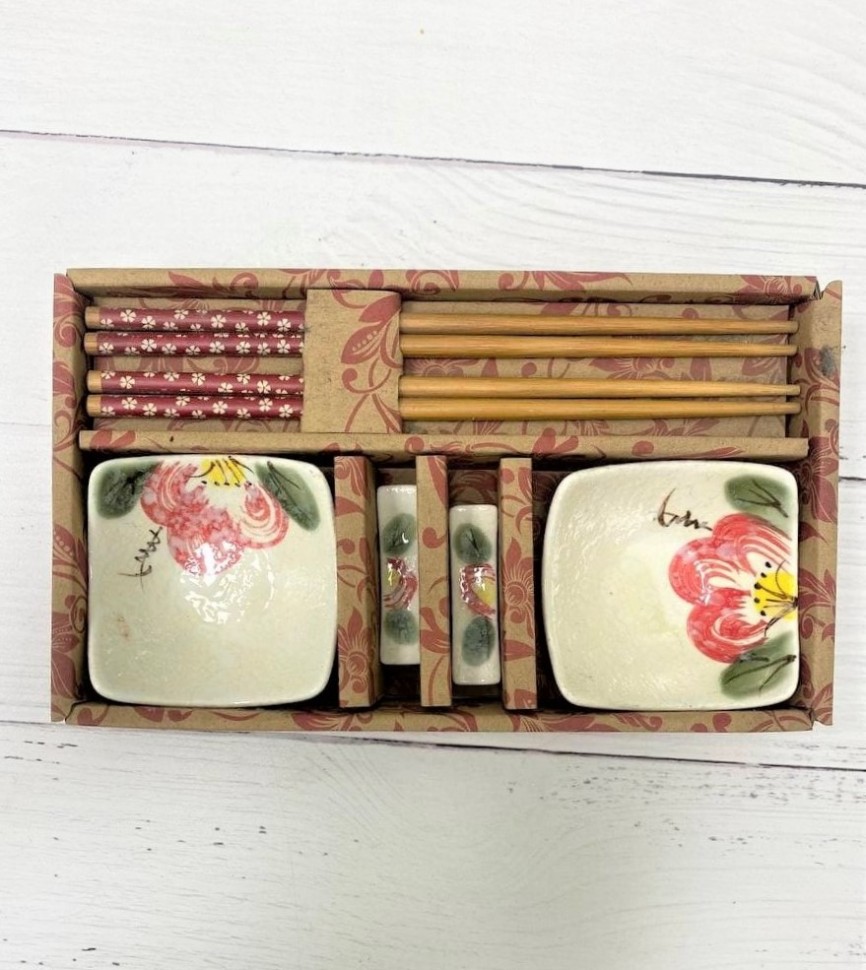 Набор керамической посуды для суши и роллов, 3 дизайна