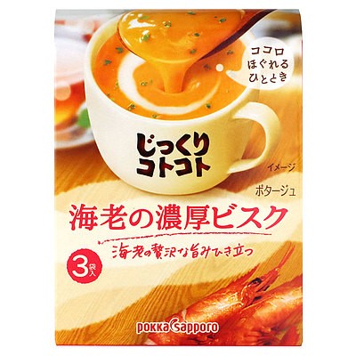 Суп-пюре б/п креветочный на рыбном бульоне с томатами Pokka-Sapporo, 3 порции 51,9г Япония