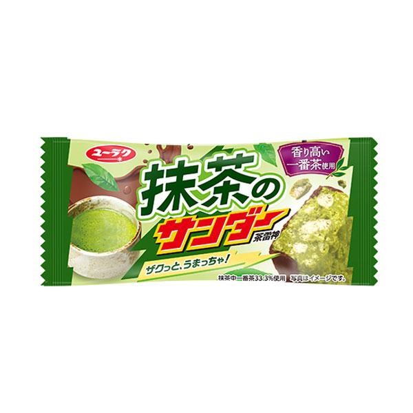 Шоколадный батончик с муссом из маття и кусочками песочного печенья внутри "Черный гром" Yuraku Black Thunder, 21 г, Япония