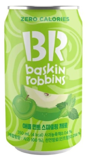 Лимонад Баскин Робинс Basking Robbins Zero со вкусом мятно-яблочного мороженого, 350мл, Газированный напиток без сахара