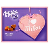 Шоколадные конфеты c клубничным кремом Milka I LOVE, 120г