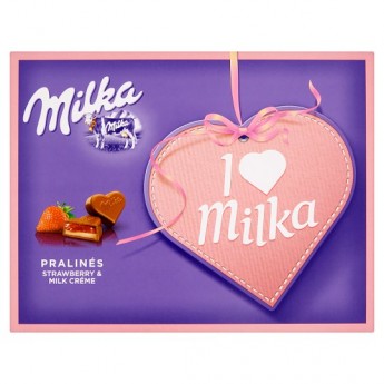 Шоколадные конфеты c клубничным кремом Milka I LOVE, 120г 