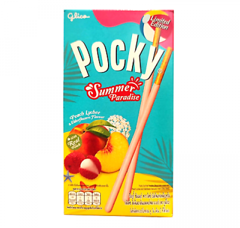 Палочки Поки в глазури со вкусом бузины, персика и личи "Летний рай" Pocky Glico , 29 г, Таиланд