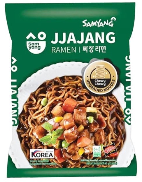 Лапша быстрого приготовления острая со вкусом курицы в соусе Чачжанмен Jjajang Samyang, 80 г