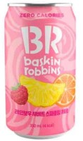 Лимонад Баскин Робинс Basking Robbins Zero со вкусом Фруктового льда (щербета), 350мл, Газированный напиток без сахара