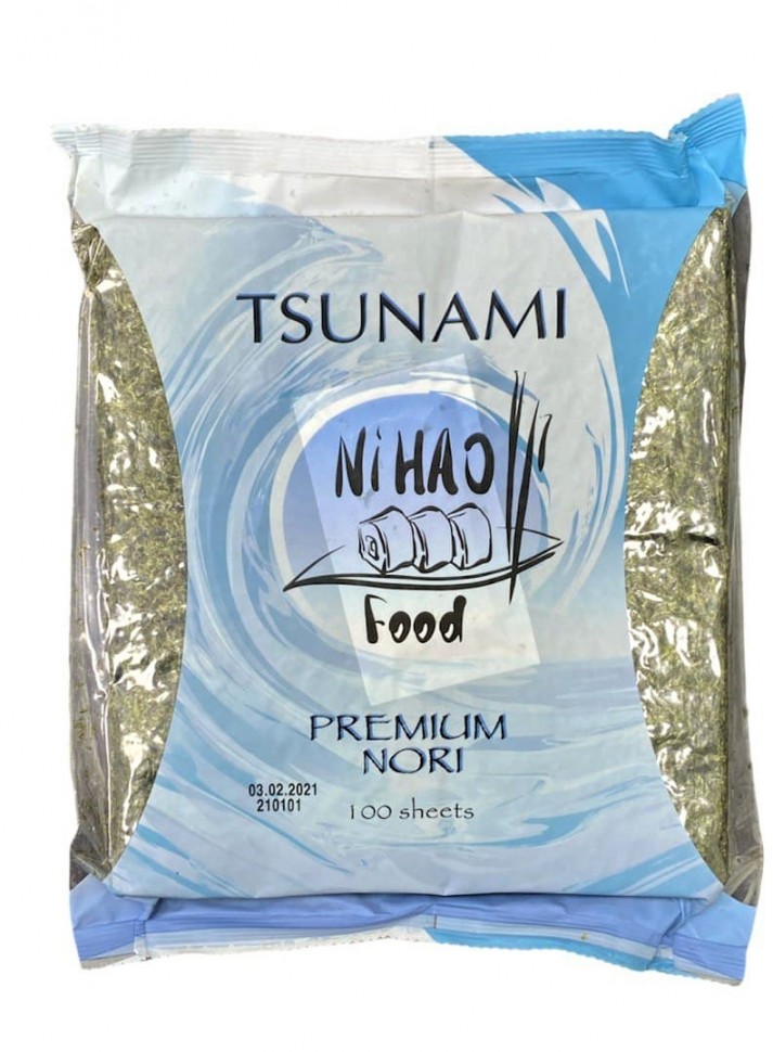 Водоросли нори TSUNAMI NIHAO PREMIUM 100 листов, Корея