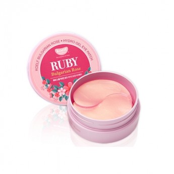 Гидрогелевые патчи для глаз Koelf Ruby&Bulgarian Rose с рубиновой пудрой и розовым маслом, 60 шт