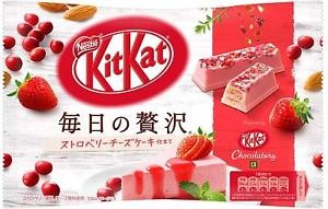 Японский Кит-кат Клубничный Чизкейк - клюква, миндаль, белый шоколад, 109г