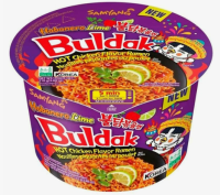 Лапша б/п рамен со вкусом в мексиканском стиле c перцем Хабанеро, лаймом и острой курицей (Buldak Samyang), 105г Самянг, Корея