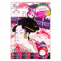 SunSmile Art Маска для лица с зеленым чаем и рисунком «Гейша», 1 шт, Япония