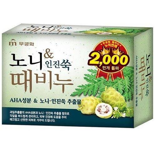 Корейское мыло-скраб с полынью и нони (отшелушивающее) Mukunghwa, 90 г