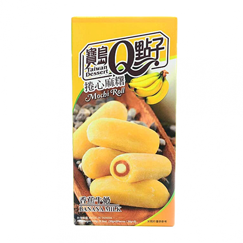 Моти-ролл "Юки" со вкусом спелого банана в молочном креме Qidea, 150г, Тайвань