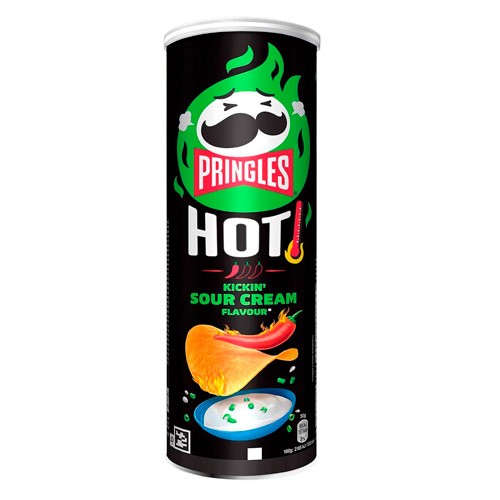 Чипсы Принглс Pringles со вкусом Острой Сметаны, Pringles Hot Kickin’ Sour Creme 160г