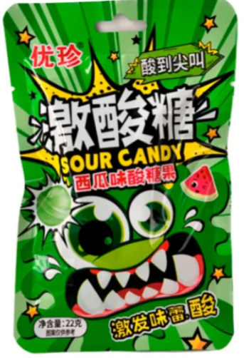 Конфеты кислые Hong Tai Kee с шипучкой, 22 г.