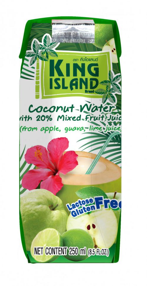 Кокосовая вода с фруктовыми соками(яблоко, лайм, гуава), 250г