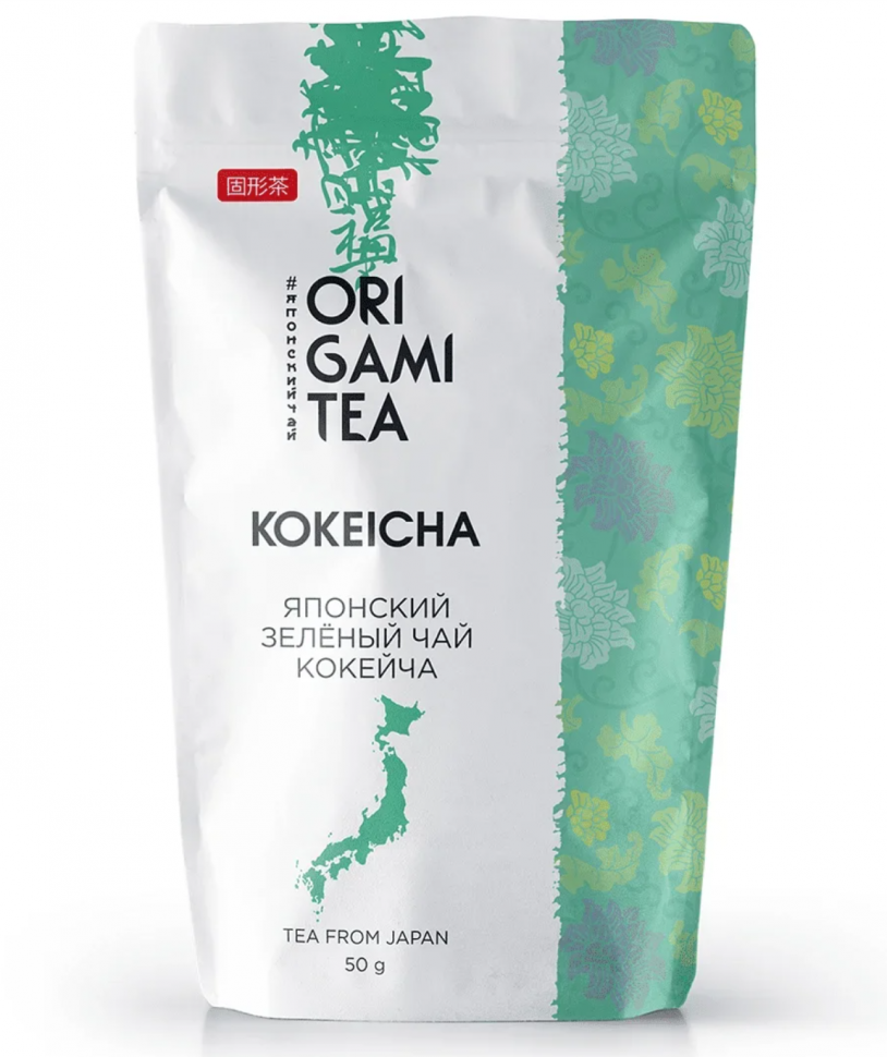 Японский зеленый чай Кокейча листовой Оригами Origami Tea, 50г