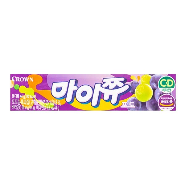 Жевательные конфеты "My Chew" Виноград, на основе натурального сока, т.м. CROWN, 44г Корея