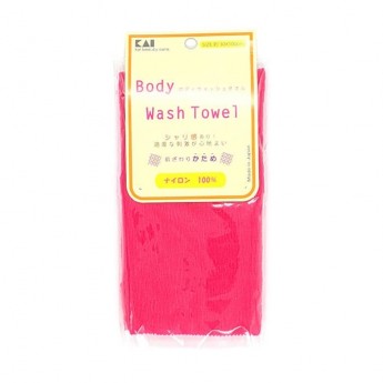 Нейлоновая жесткая мочалка для тела Kai Body Towel Stiff (ярко-розовая), Япония