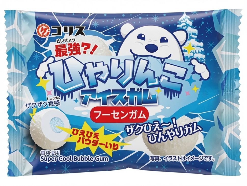 Жевательная резинка Koris Hiyarinko Ice Gum (Super Cool), Япония