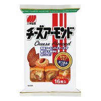 Рисовое печенье Сэмбэй с сыром и миндалем, 16шт, Япония