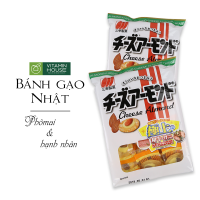 Рисовое печенье Сэмбэй с сыром и миндалем, 16шт, Япония