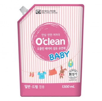 Кондиционер-ополаскиватель для детского белья и одежды O`clean, 1,3л, Корея