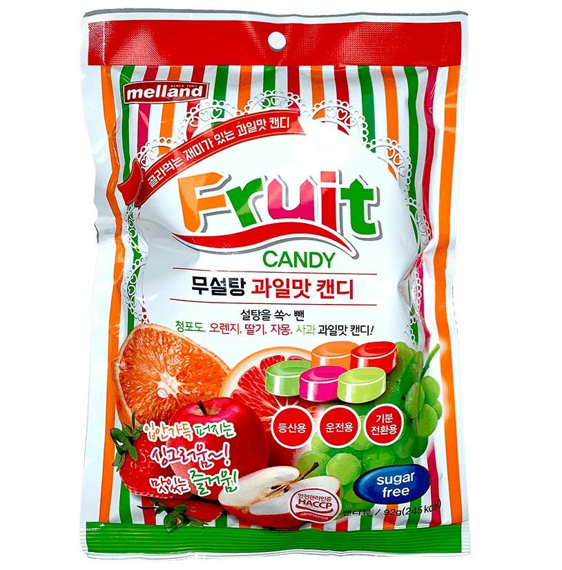 Леденцы фруктовое ассорти с витамином С без сахара Melland Sugar free, 92г Корея