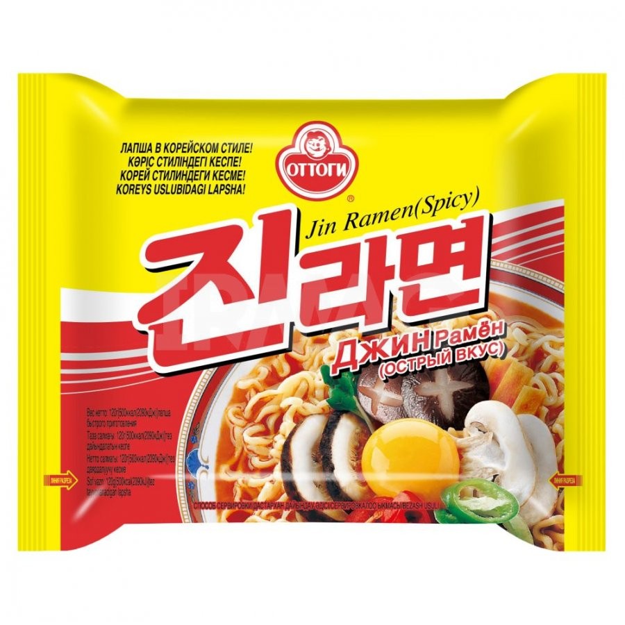 Лапша Джин Рамён с говядиной, острая Ottogi, 120 г
