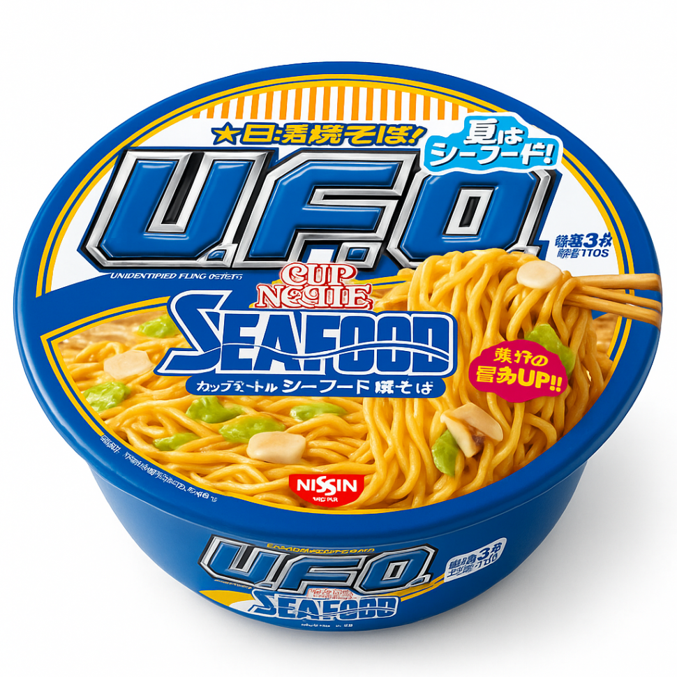 Лапша UFO Nissin Якисоба с морепродуктами, Япония, 101 г