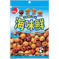 Японские арахисовые снеки "4 вкуса моря" с морепродуктами Tabekiri Denroku, 75г