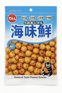 Японские арахисовые снеки "4 вкуса моря" с морепродуктами Tabekiri Denroku, 75г