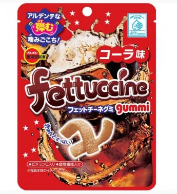 Кислый мармелад со вкусом колы в сахарной посыпке Fettuccine gummi BOURBON, 50 г Япония