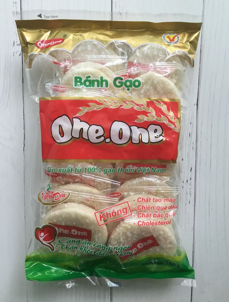 Рисовое печенье сладкое One-One (круглое), 150г, Вьетнам