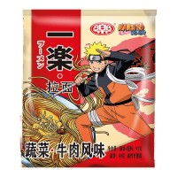 Лапша бп Ичираку Рамен со вкусом говядины Наруто Naruto Yile Noodles, пачка, 92 г, Китай